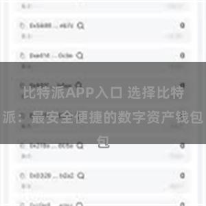 比特派APP入口 选择比特派：最安全便捷的数字资产钱包