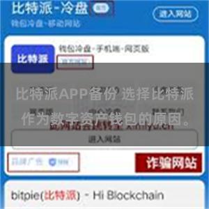 比特派APP备份 选择比特派作为数字资产钱包的原因。