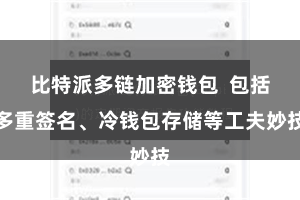 比特派多链加密钱包  包括多重签名、冷钱包存储等工夫妙技