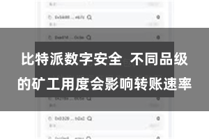 比特派数字安全  不同品级的矿工用度会影响转账速率