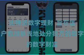 比特派数字理财  旨在匡助用户愈加肤浅地处分我方的数字财富